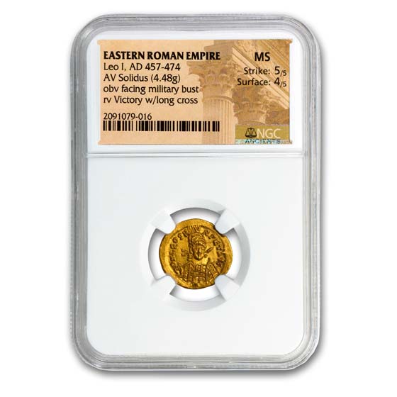 Buy Eastern Roman Gold Solidus Leo I (457-474 AD) MS NGC | APMEX