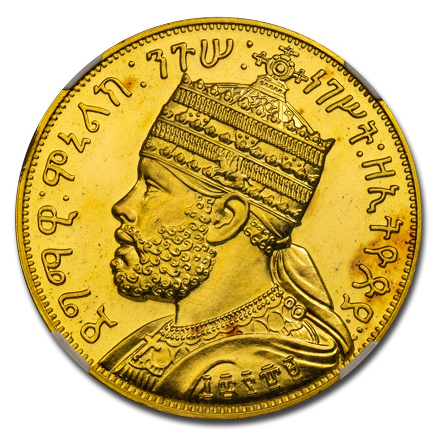Buy EE1889 (1897) Ethiopia Gold Fantasy Talari Menelik II PF-64 NGC | APMEX
