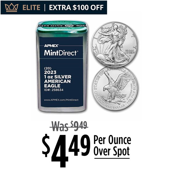Elite+ Offer! 2023 American Silver Eagles (20-Coin MD® Tube)