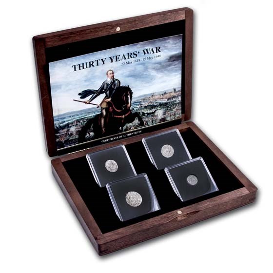 Europe Silver 4-Coin The Thirty Years War Presentation Set Europe Silver 4-Coin The Thirty Years War Presentation Set