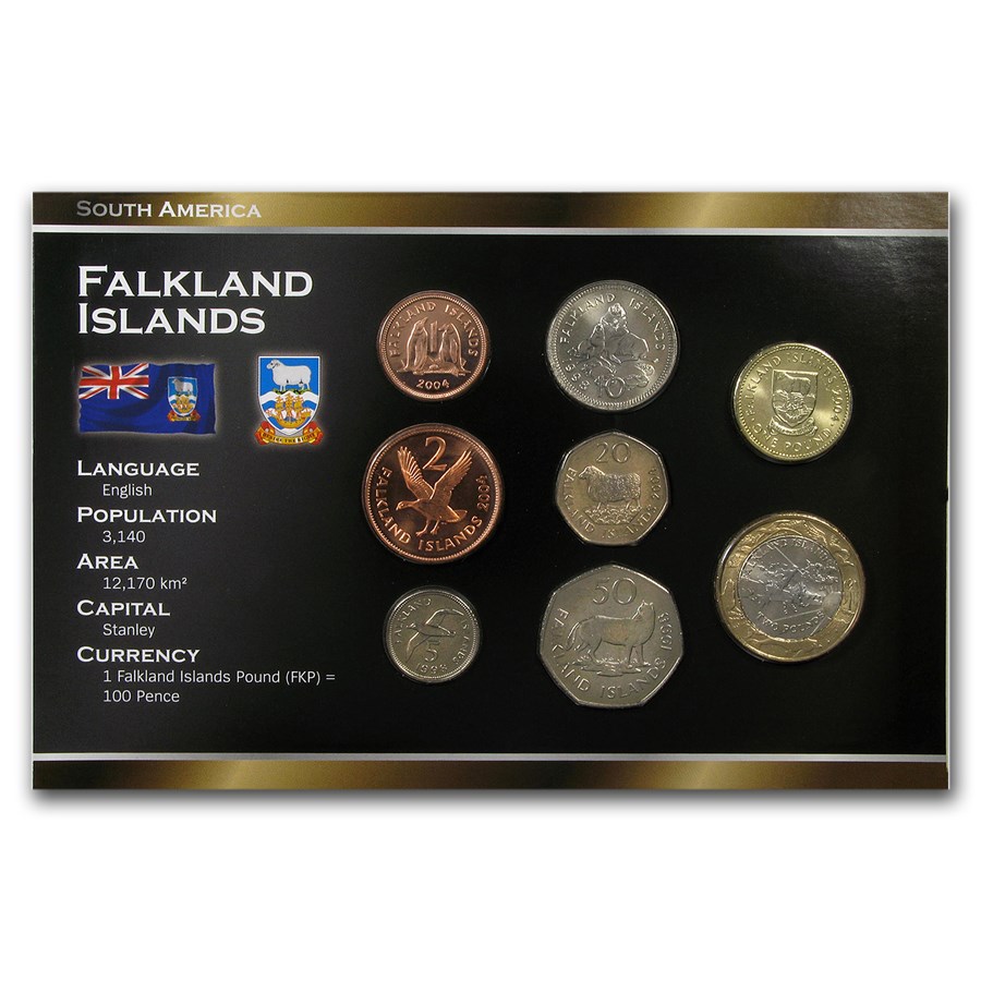 Falkland Islands 1 Pence - 2 Pounds 8-Coin Set BU