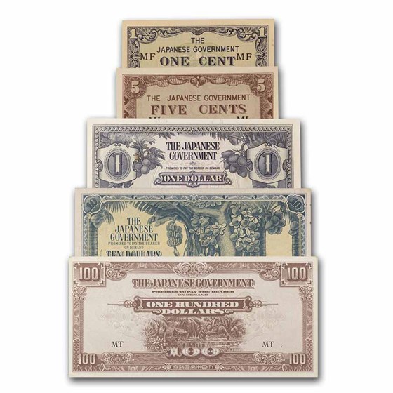 Fall of Singapore Japanese Invasion of Malaya 5-Note Set Fall of Singapore Japanese Invasion of Malaya 5-Note Set
