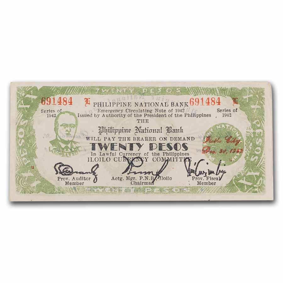 FDR Philippines Guerilla Currency 20 Pesos Banknote