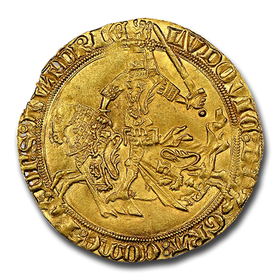 Flanders AV Cavalier d'Or Louis II de Mâle (1346-1384) MS-64 NGC Flanders AV Cavalier d'Or Louis II de Mâle (1346-1384) MS-64 NGC