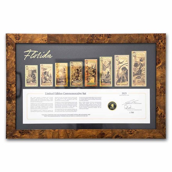 Florida Goldback 8-Note Signed & Framed Limited Edition Set Florida Goldback 8-Note Signed & Framed Limited Edition Set