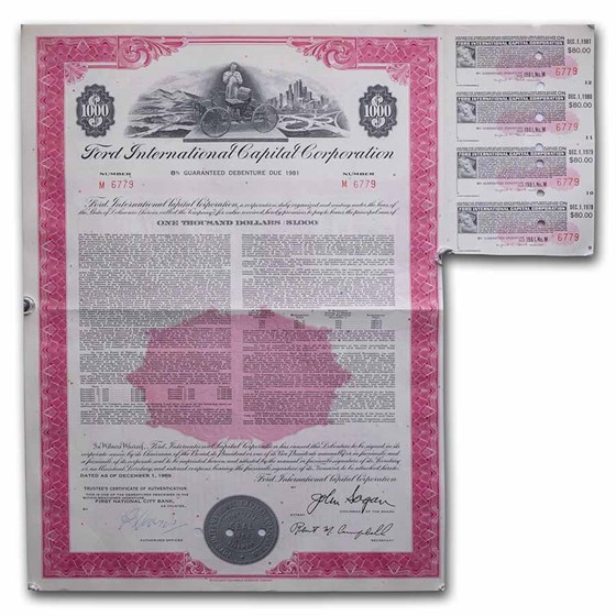 Ford International Capital Corporation Bond Certificate Ford International Capital Corporation Bond Certificate