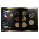 France 1 Cent-2 Euro 8-Coin Euro Set BU
