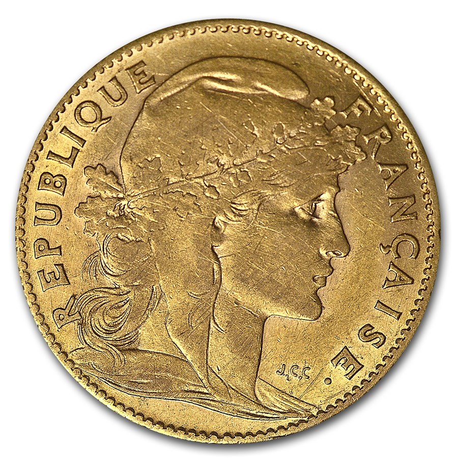France Gold 10 Francs Rooster XF