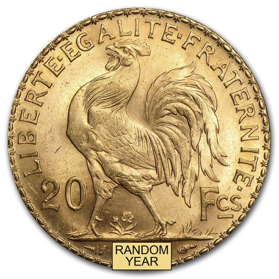 France Gold 20 Francs French Rooster (1899-1914) BU