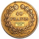 France Gold 40 Francs (Random) Avg Circ