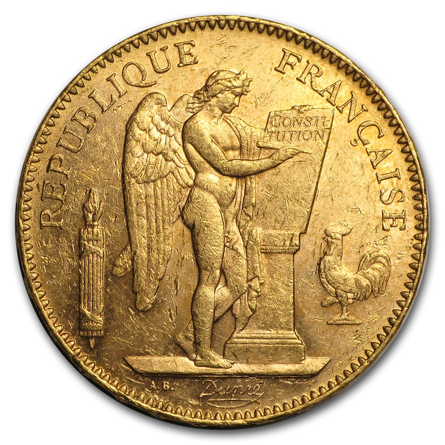 18781904 France Gold 50 Francs Angel Average Circ 50 Franc French