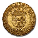 France Gold AV Ecu d'or Charles VI (1380-1422 AD) MS-63 NGC