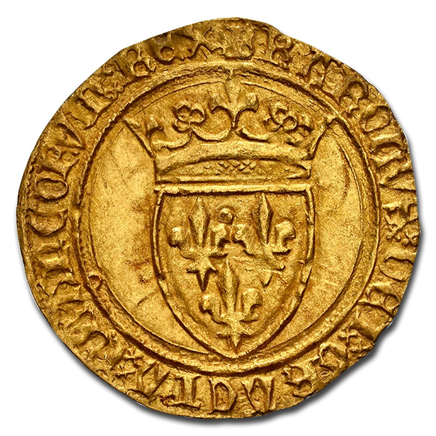 France Gold AV Ecu d'or Charles VI (1380-1422 AD) MS-64 NGC