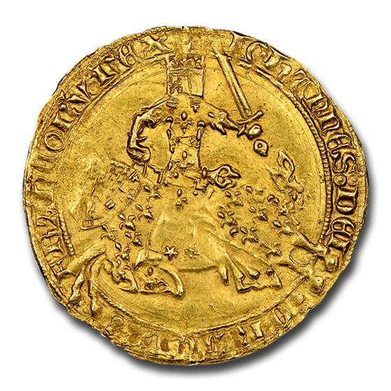 France Gold Franc a Cheval Charles V (1364-1380 AD) MS-62 NGC France Gold Franc a Cheval Charles V (1364-1380 AD) MS-62 NGC