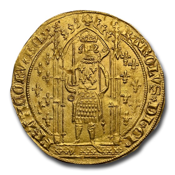 France Gold Franc F'Pied Charles V (1364-1380) MS-64 NGC France Gold Franc F'Pied Charles V (1364-1380) MS-64 NGC