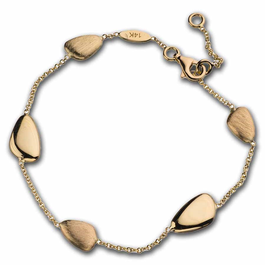 G.R.A.S. by The Holy Land Mint 14K Gold Bracelet w Frosted Gold