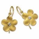 G.R.A.S. by The Holy Land Mint 14K Gold Flower Earrings w Diamond