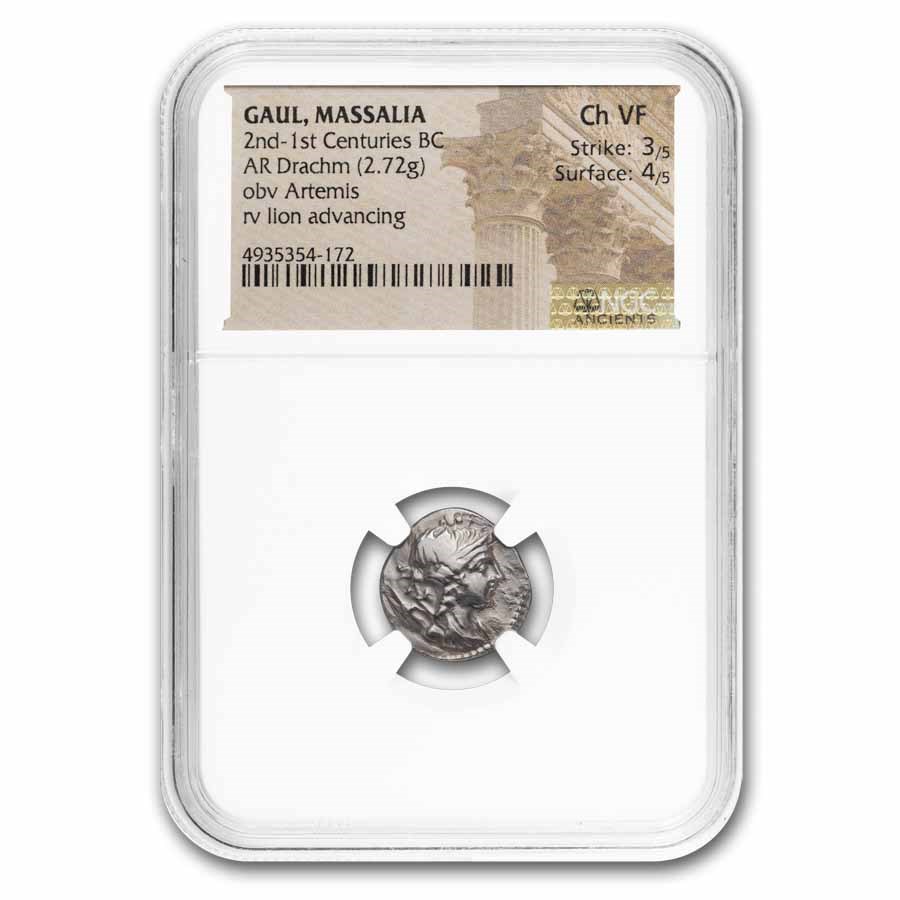 Gaul, Massalia AR Silver Drachm (2nd-1st Century BC) Ch VF NGC