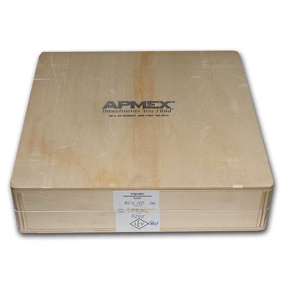 Geiger Wood Storage Box -10 oz Silver APMEX Branded Bars (Empty) Geiger Wood Storage Box -10 oz Silver APMEX Branded Bars (Empty)