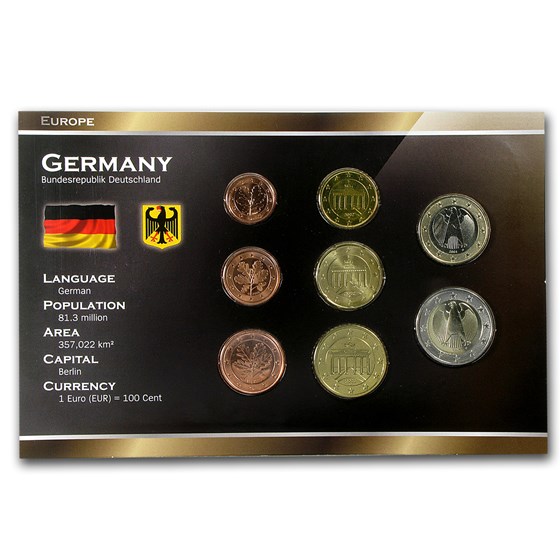 Germany 1 Cent-2 Euro 8-Coin Euro Set BU Germany 1 Cent-2 Euro 8-Coin Euro Set BU