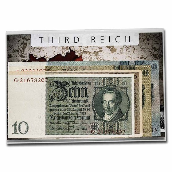 Germany Banknotes of the Third Reich 10-100 Mark 4-Banknote Set Germany Banknotes of the Third Reich 10-100 Mark 4-Banknote Set