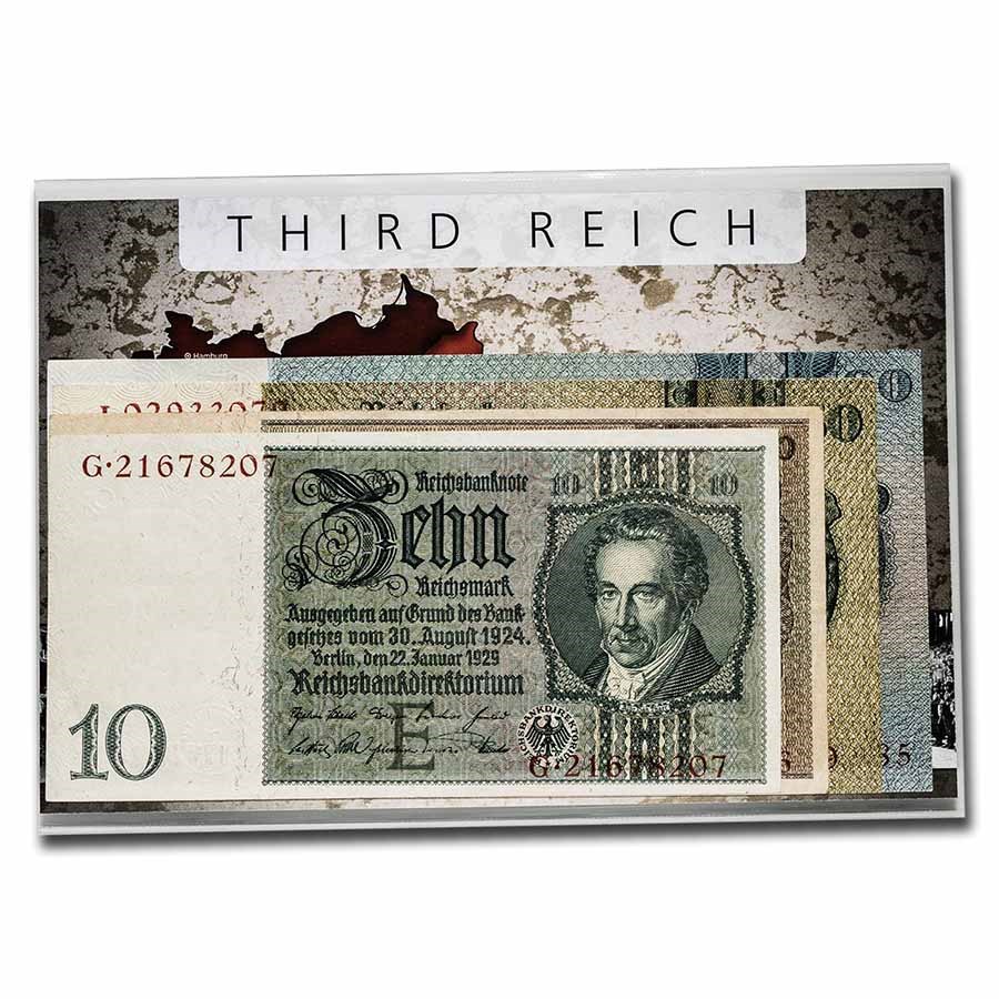 Germany Banknotes of the Third Reich 10-100 Mark 4-Banknote Set