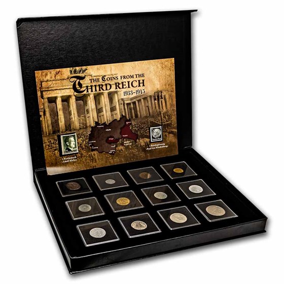 Germany Coins of the Third Reich 12-Coin + 2 Stamp Set Germany Coins of the Third Reich 12-Coin + 2 Stamp Set