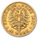 Germany Gold 10 Mark Bavaria Ludwig II (1872-1881) Avg Circ