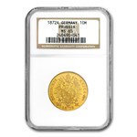 Germany Gold 10 Marks Prussia (1872-1873) MS-65 NGC