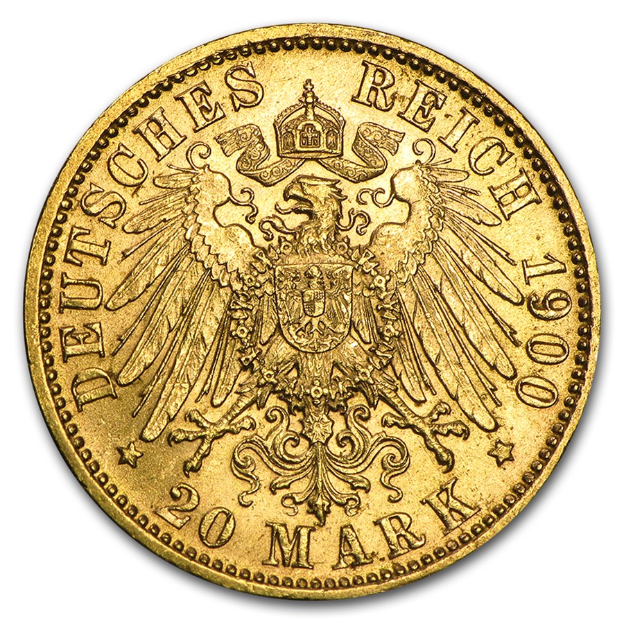 Buy Germany Gold 20 Marks Bavaria Otto (18951913) AU APMEX
