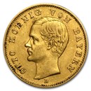 Germany Gold 20 Marks Bavaria Otto (1895-1913) Avg Circ