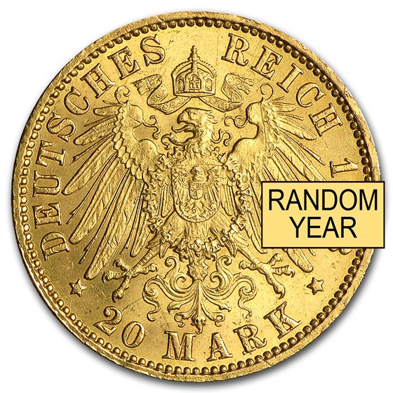 Germany Gold 20 Marks Hamburg (1875-1913) BU Germany Gold 20 Marks Hamburg (1875-1913) BU