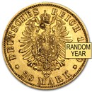 Germany Gold 20 Marks Prussia (1871-1913) Avg Circ