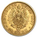 Germany Gold 20 Marks Prussia William I (1871-1888) AU