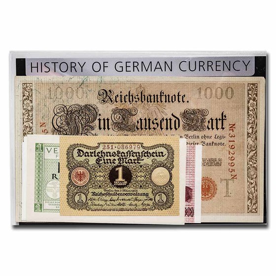 Germany History of German Currency 5-Banknote Set Germany History of German Currency 5-Banknote Set
