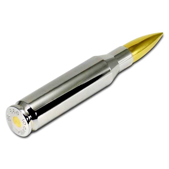 Silver Bullets Collection Gilded Silver Bullet Variety Pack - 1 oz, 2 oz, 5 oz, 10 oz Ammo