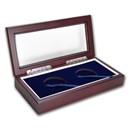 Glass Top Wood Presentation Box - 2 Coin Set (XL Capsules)