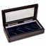 Glass Top Wood Presentation Box - 4 Coin Set (H-Style Holders)
