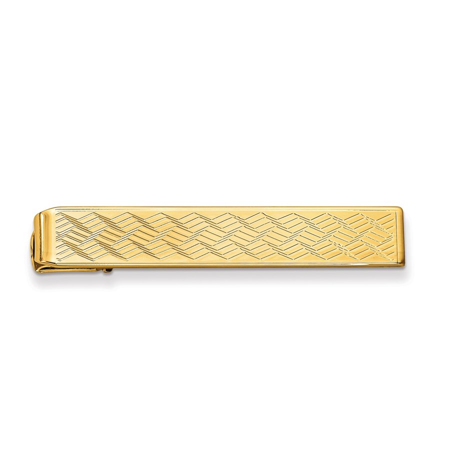 Gold-plated Chevron Pattern Tie Bar