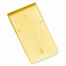 Gold-plated Cross Engraveable Money Clip