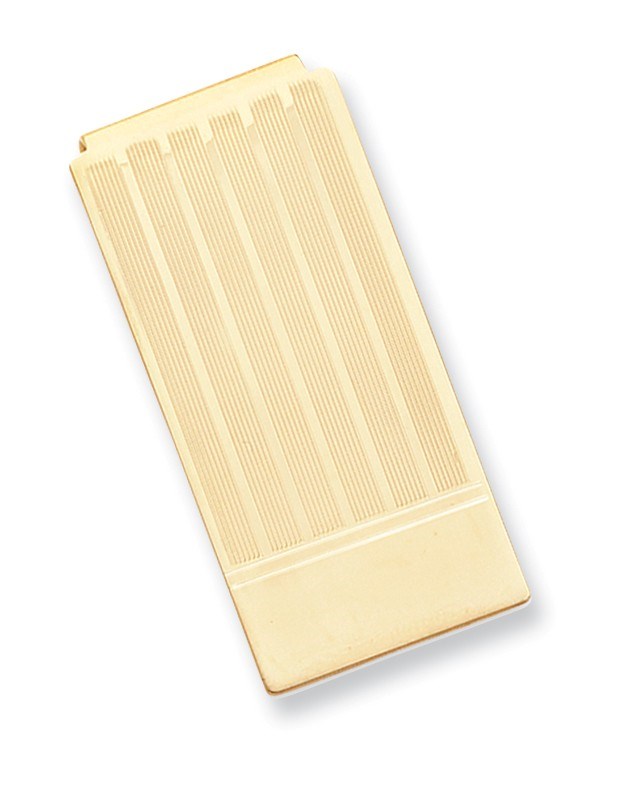 Gold-plated Etched Lines Hinged Money Clip