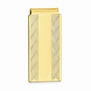 Gold-plated Kelly Waters Hinged Money Clip with X-pattern Sides