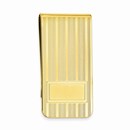 Gold-plated Money Clip with Lines and Bottom Rectangle