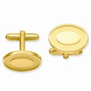 Gold-plated Oval with Engraveable Area Cuff Links