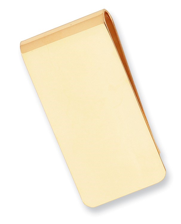 Gold Plated Polished Rectangle Money Clip