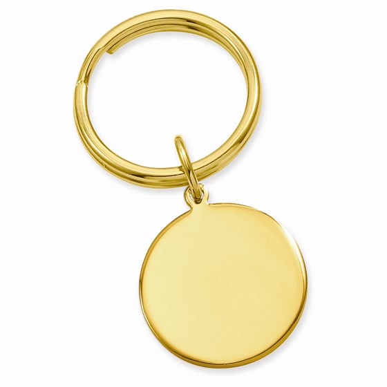 Gold-plated Polished Round Key Ring Gold-plated Polished Round Key Ring