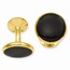 Gold-plated Round Black Epoxy Cuff Links