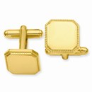 Gold-plated Square Beaded Cuff Links