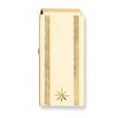 Gold-plated Star Cut .001ct Diamond Hinged Money Clip