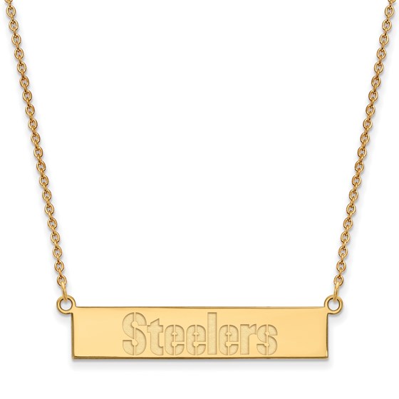 Gold-Plated Sterling Silver Pittsburgh Steelers Bar Necklace Gold-Plated Sterling Silver Pittsburgh Steelers Bar Necklace